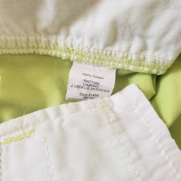 j. Crew Chino Shorts in Neon Green, Size 2 - Picture 4 of 5
